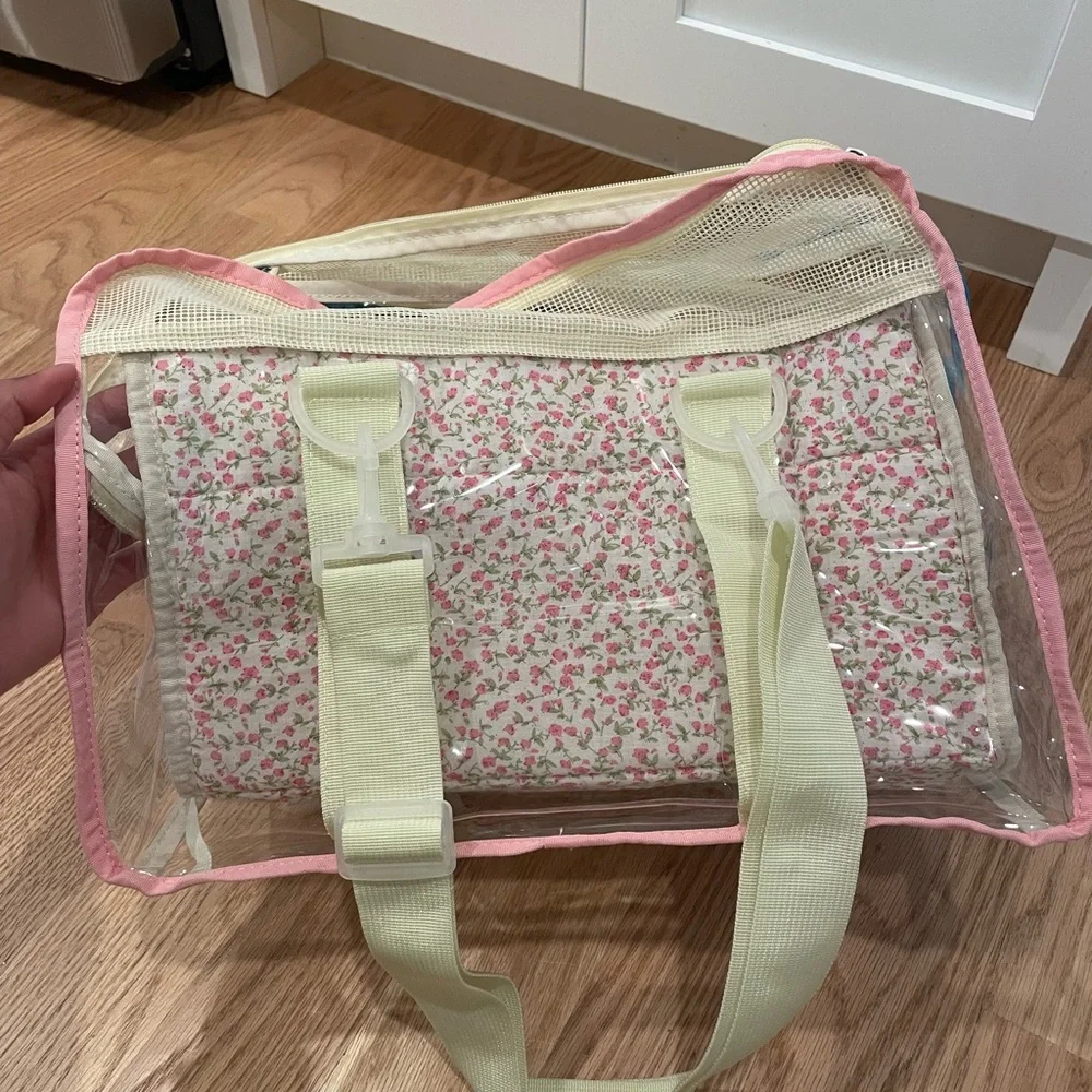 PVC clear pet carrier tote bag